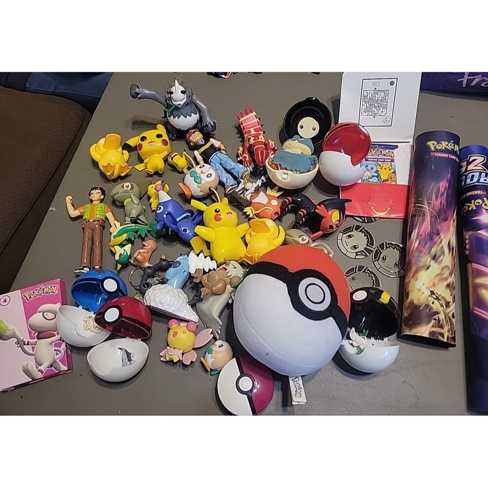 Huge Pokemon Lot Figures‎ Ash Brock toys balls McDonalds & etc...